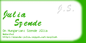 julia szende business card